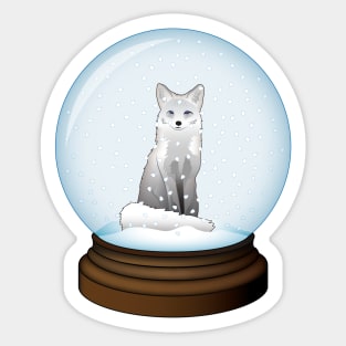 Arctic Fox Globe Sticker